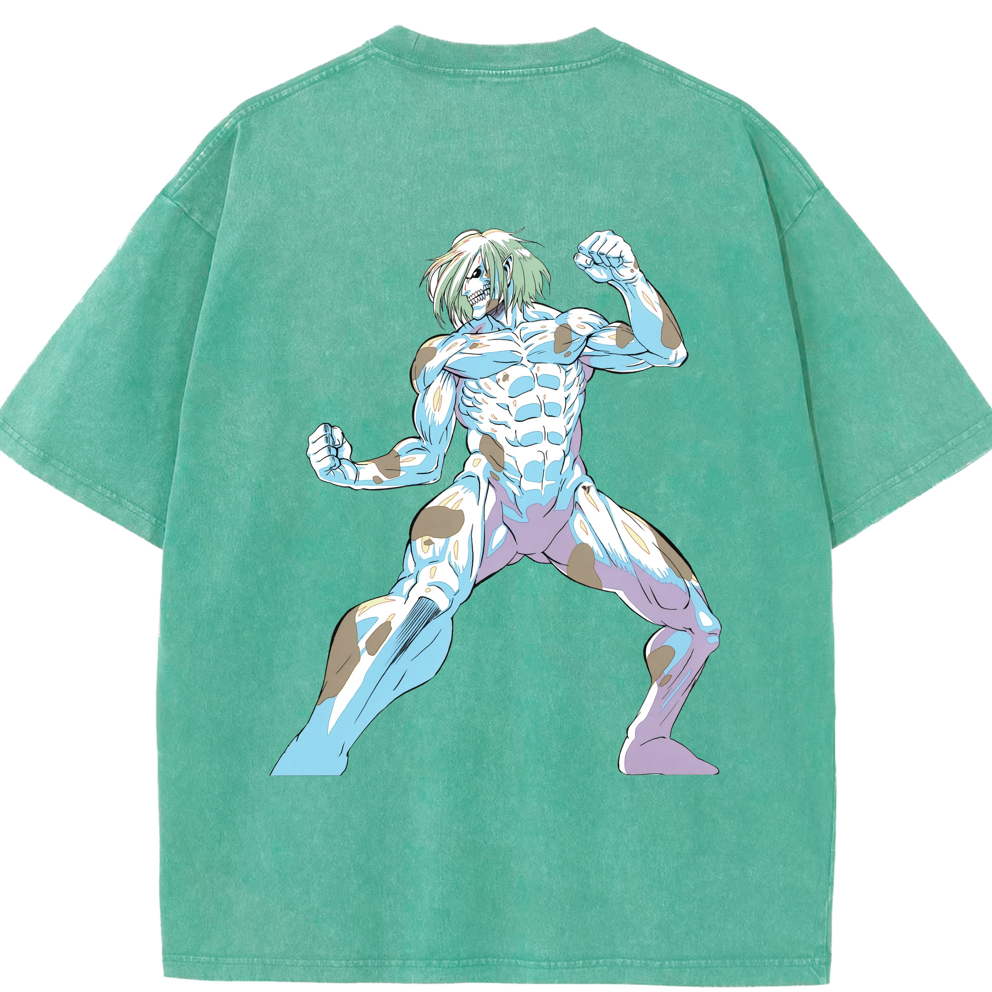（画像用） 進撃の巨人 Attack on Titan 綿100% ヴィンテージ風 半袖Tシャツ（背面プリント）